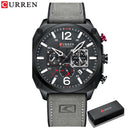 CURREN Marke Luxus Herren Braun Quarz Armbanduhren für Herren Leuchtende Chronograph Zifferblatt Leder Uhr Lässige Sportuhr