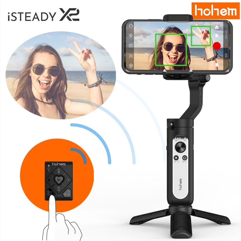 Hohem iSteady X2 3-Axis Gimbal Stabilizer for Smartphone,w/ Remote Control Foldable Phone Gimbal for iPhone 13 pro max/Samsung