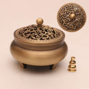 Quemador de incienso de tres patas de artesano de cobre, placa de estufa Zen Xuande, quemador de sándalo, quemador de incienso puro