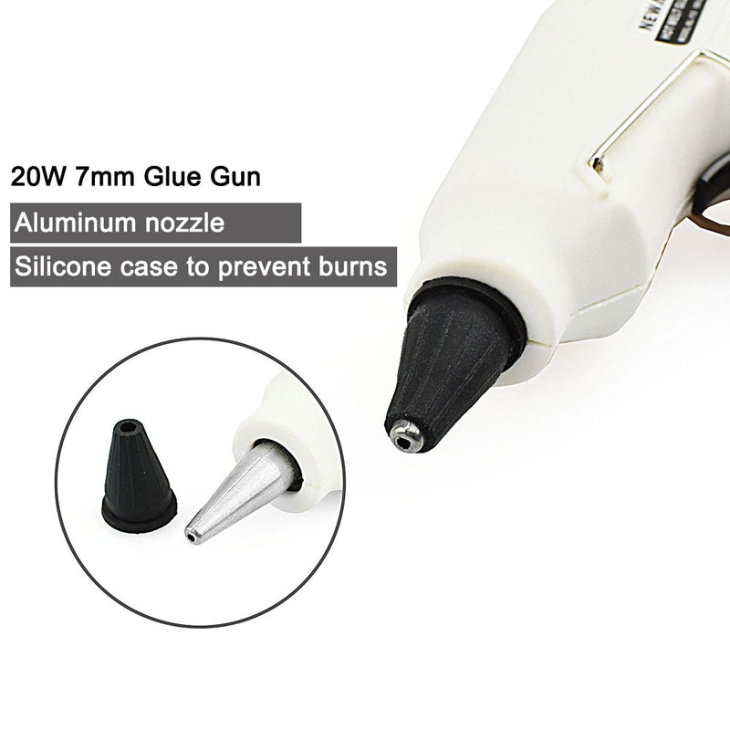 NEWACALOX 20W 220V Hot Melt Glue Gun with 20Pcs 7mm Glue Sticks Industrial Mini Guns Thermo Gluegun Heat Temperature Tool