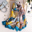 2022 180*90cm Women Scarf Summer Silk Shawl Lady Wrap Soft Female Europe Designer beach bandanna foulard muffler girl pareo