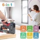 WORKPRO 6 in 1 Stapler Nail Gun Manual Staple Gun Stapler Upholstery Plastic Furniture Nailer Tool Heavy Duty Stapler for Home