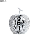 Fruit Abstract Statue Ornaments Simple Room Decor White Black Apple Pear Resin Figurine Desk Adornment Home Decoration Modern