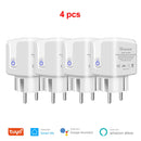 GIRIER Tuya Wifi Smart Plug 20A EU Smart Socket Outlet with Power Monitor Timer Function 4200W Compatible with Alexa Google Home