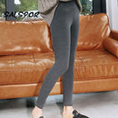 SALSPOR 2XL, mallas gruesas cálidas de invierno para mujer, ropa de lana polar para mujer, pantalones de terciopelo de Cachemira de piel de cordero, pantalones elásticos S-2XL