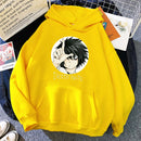 Popular Japanese Manga Death Note L·Lawliet Hoodies Men Anime Hoody Fashion Streetwear Loose Oversize Sweatshirts Fleece Clothes