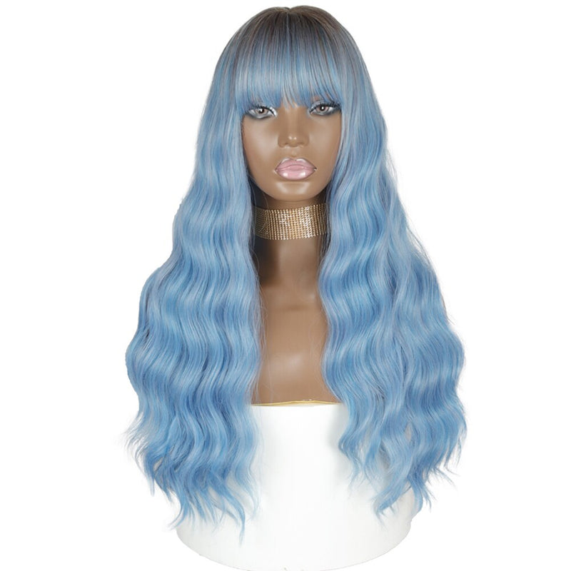 AZQUEEN Synthetic Wigs Long Straight Orange Color Women cosplays Wig 30 Inches Central Part Hair Silver Grey White Red Colour