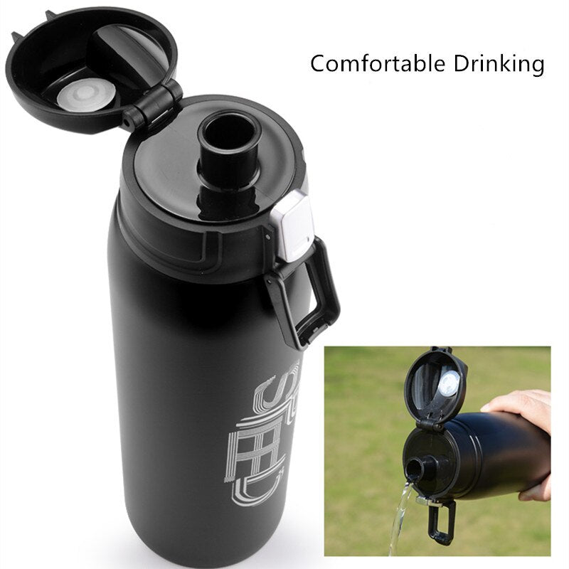 1000ml/750ml Double Stainless Steel Sport Thermos Mug With Bag Coffee Tea Vacuum Flask Travel Mug Climbing Thermal Water Bottle