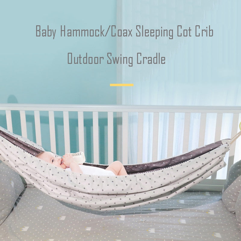 INS Portable Baby Hammock Newborn Kid Sleeping Bed Safe Outdoor Detachable Infant Cot Crib Swing Elastic Hammock Adjustable Net