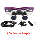 Dental Loupes Dental Magnifier Dental Lab Medical Loupes Magnification Binocular 2.5/3.5x Headlight Headlamp 3W/5W Seperately