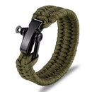 Outdoor Camping Stainless Steel Bracelet Men Paracord Parachute Rope Wristband Survival Bracelet Homme Handmade Braided Jewelry