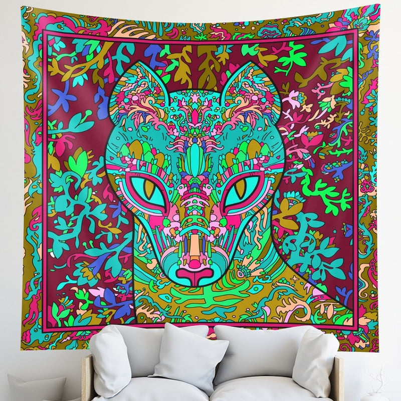 Animal sagrado colgante de pared brujería Hippie decoración Bohemia tapiz de Mandala estera de yoga dormitorio decoración del hogar colchón
