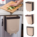 LMETJMA 9L Folding Waste Bin Kitchen Hanging Trash Can Cabinet Door Hanging Trash Garbage Bin For Bedroom Bathroom KC0309