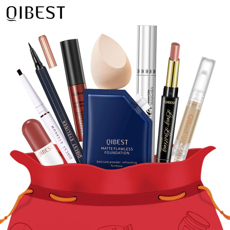 QIBEST Professional Makeup Kit All In One Cosmetics Set Lipstick Eyeshadow Mascara Concealer Eyebrow  Women Make Up Set Gift