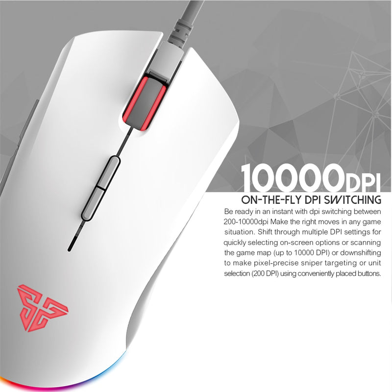FANTECH X17 Gaming mouse PIXART 3325 10000DPI 7 Button Macro RGB Wired Mouse Gamer Ergonomic Mouse Mice For LOL FPS Game Mice