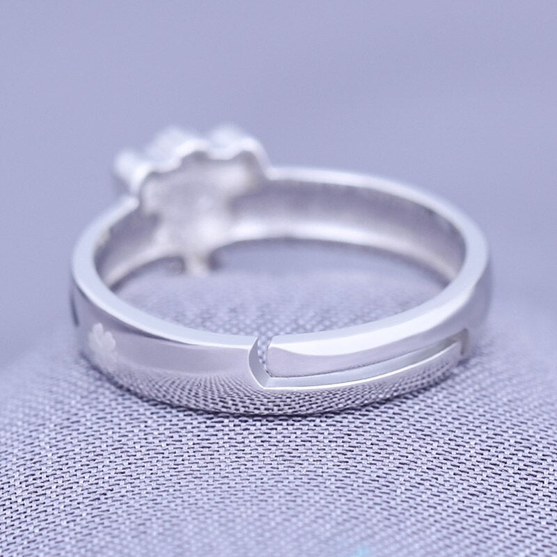 Japanese Anime Black Clover Asta Cosplay S925 Silver Ring Fashion Adjustable Men Women Finger Rings Jewelry Birthday Xmas Gift