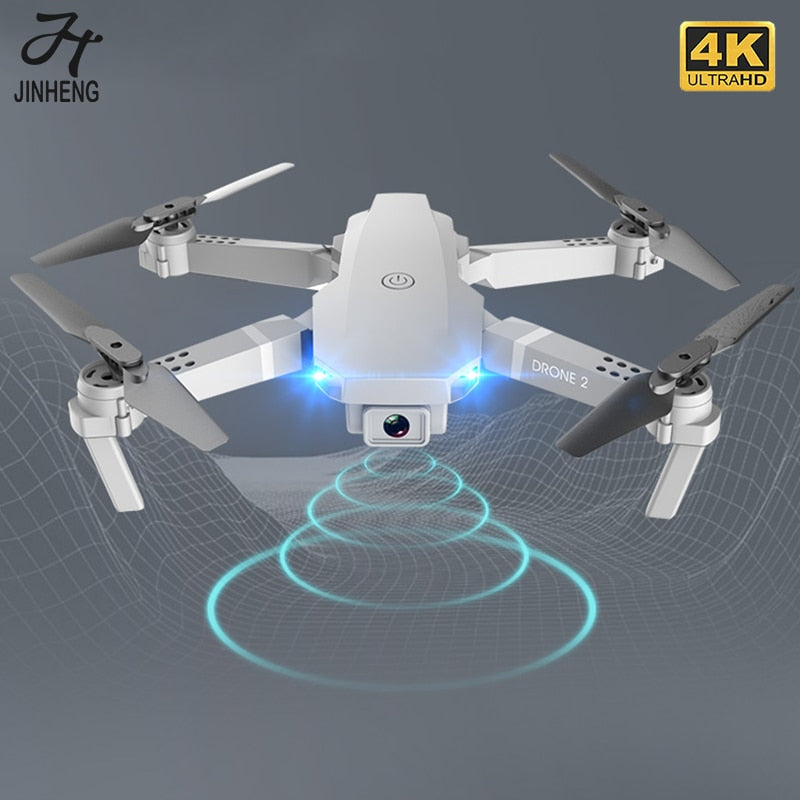 JINHENG E68 Mini RC Drone 4K 1080P HD Cámara Wifi FPV Presión de aire Modo de retención de altitud Cuadricóptero plegable Juguete Regalo para niños