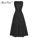 MoaaYina Modedesigner weibliches Kleid Sommer Damen Kleid ärmellos schnüren Party Plaid elegante Ballkleid Kleider
