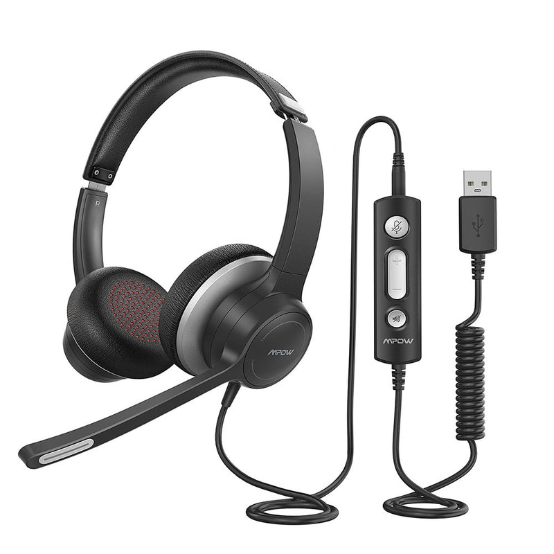 Mpow HC6 Office Headset with Mic BH328 3.5mm USB Computer Headset Noise Reduction Headphone for Call Center Skype PC Cellphone