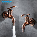 Doodii Carved Wall Mount Zinc Alloy Antique Bibcock Garden Wash Basin Faucet Decorative Outdoor Garden Mop Taps Torneira parede
