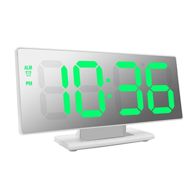 Reloj despertador Digital LED, relojes electrónicos con espejo, pantalla LCD grande multifunción, reloj de mesa Digital con calendario de temperatura