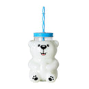550ml Cute Cartoon Bear Sippy Cup Creative Heat Resistant Glass Water Bottle With Straw Juice Milk Kids Clear Drinking Bottles