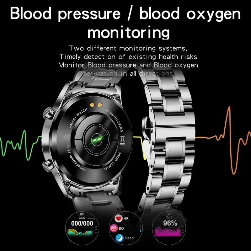 LIGE 2022 Smart Watch Men Full Touch Sport Fitness Watch Blood Pressure Waterproof Bluetooth Call For Android Ios Smartwatch Men