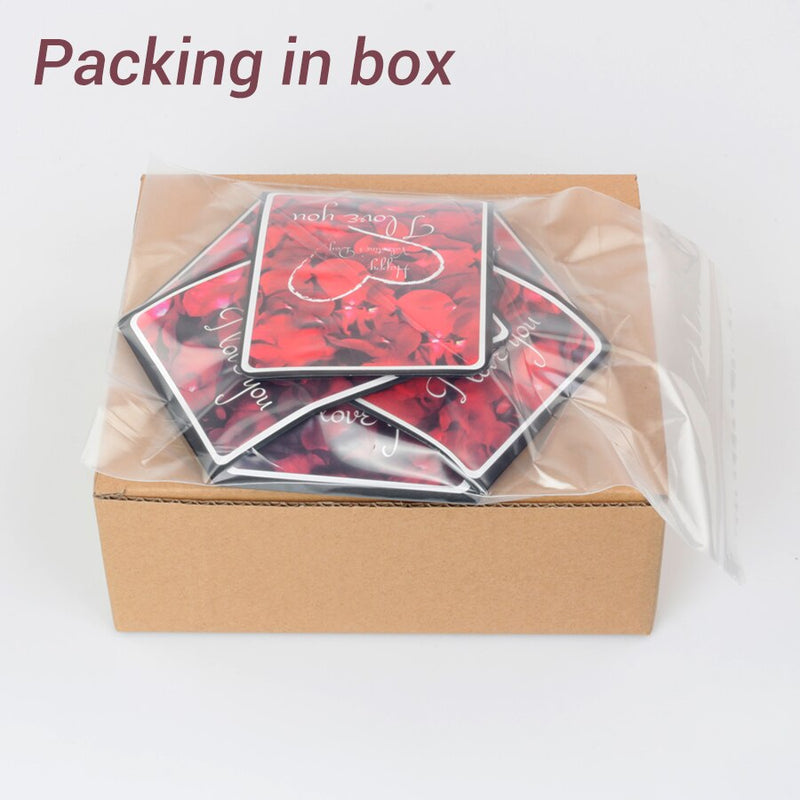 Hexagon Surprise Explosion Box DIY Handmade Scrapbook Photo Album Wedding Gift Box for Valentine Christmas Gift Boxes