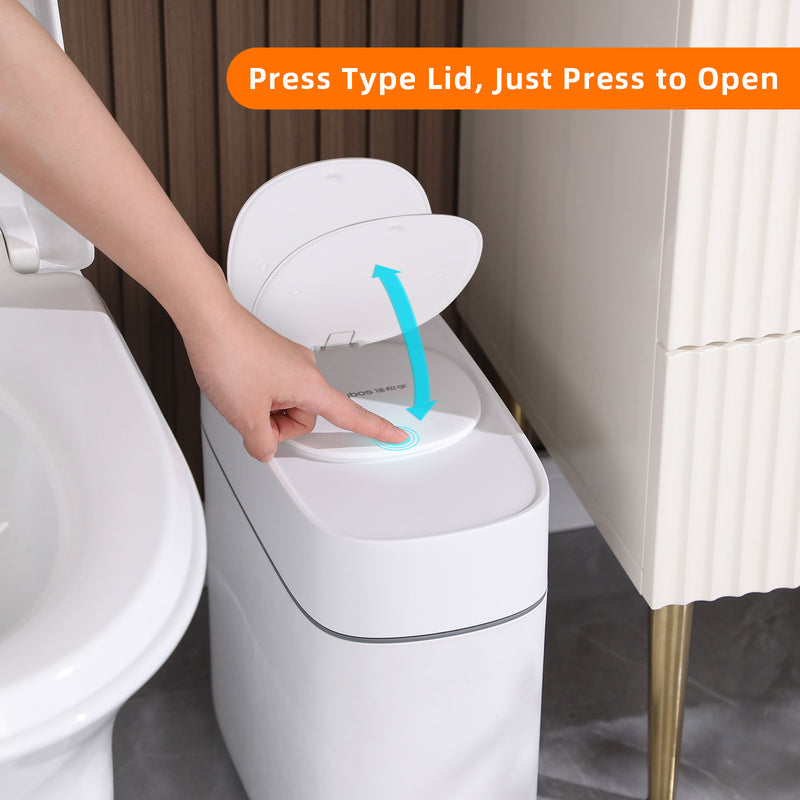 JOYBOS Trash Can Household Toilet Bathroom Living Room Creative High-End Simple Covered Automatic Packaging 14L Storage Bin JX7