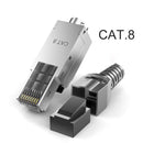 ZoeRax CAT8 /CAT7 /CAT6A Rj45 Connector Plug, Tool Free Shielded RJ45 Ends, Cat8 Field Termination Plug - 40Gbps