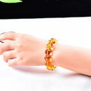 Genuine Natural Yellow Citrine Clear Round Beads Bracelet Women Men Crystal Gemstone Wealthy 8mm 10mm 12mm Gift AAAAA