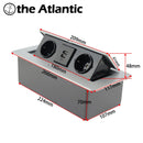 Toma DE corriente DE escritorio, toma DE corriente DE mesa 2 3 DE EU FR con carga USB, cubierta DE aleación DE aluminio negra y plateada emergente lenta para sala De reuniones