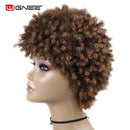 Wignee pelucas sintéticas de pelo corto Afro rizado resistente al calor para mujeres marrón mixto Cosplay peinados africanos peluca de pelo diario