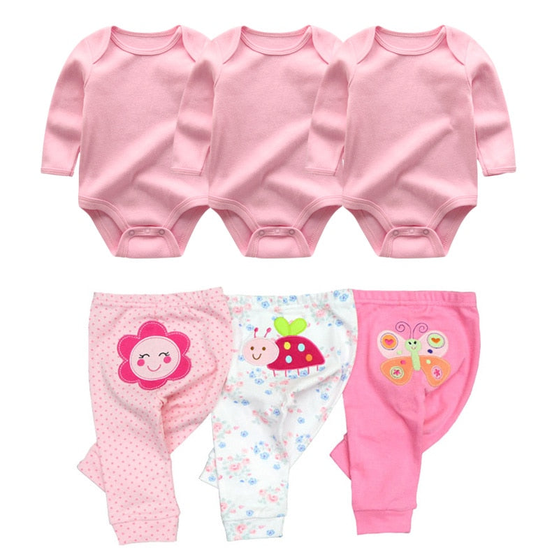 2022 Cotton Baby Girl Clothes Bodysuits+Pants Baby Sets Newborn Clothing Sets Autumn Winter Baby Boy Clothes Roupa de bebe