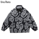 Una Reta M-XXL Winter Men Coat New Casual Lamb Wool Parka Coat Streetwear Loose Men Clothing Grain Fleece Men&#39;s Jacket Coat