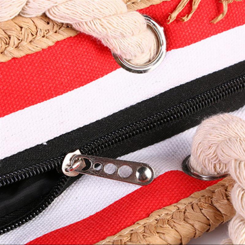 2022 New Beach Tote Bag Fashion Women Canvas Summer Large Capacity Striped Shoulder Bag Tote Handbag Shopping Shoulder Bags