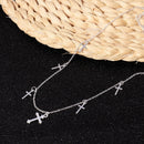Silver Color Cross Necklaces &amp; Pendants for Women Choker Clavicle Chain Jewelry Femme Bijoux Collares