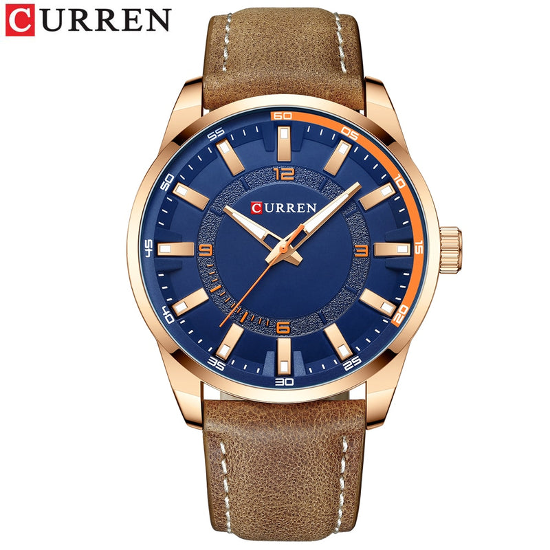 CURREN Top Brand Fashion Clock for Men Casual Leather Quartz Writwatches Colorful Waterproof Watches Relogio Masculino