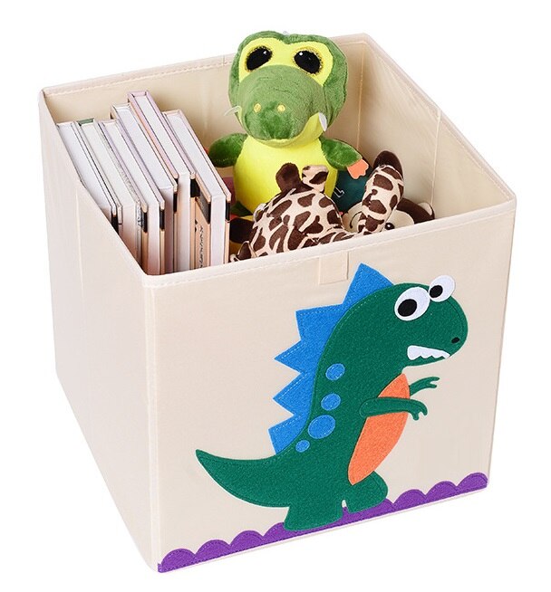 13 inch Foldable Embroidery Animal Cube Storage Box Oxford Fabric Kids Toys Organizers Bins Chest Organizer for Kids Nursery