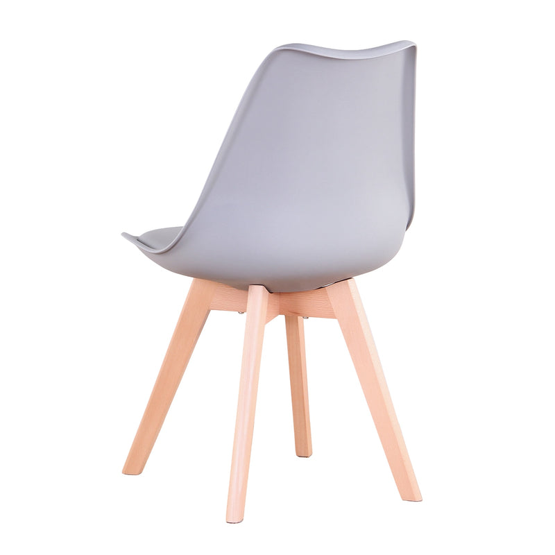 EGOONM Set mit 4 modernen Esszimmerstühlen, inspiriert von Massivholz, Kunststoff, gepolsterter Sitz mit Kissen, Retro-Stil, Küchenstuhl für Esszimmer