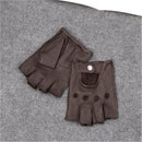 Guantes de medio dedo de cuero genuino para hombre, guantes de piel de oveja para conducir transpirables de verano para hombre, guantes antideslizantes para Fitness JT9006