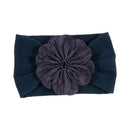 Nishine Soft Stretch Satin Rose Flower Baby Headband Newborn Knot Wide Nylon Headwraps Turban Girls Headwear Kids Photo Props