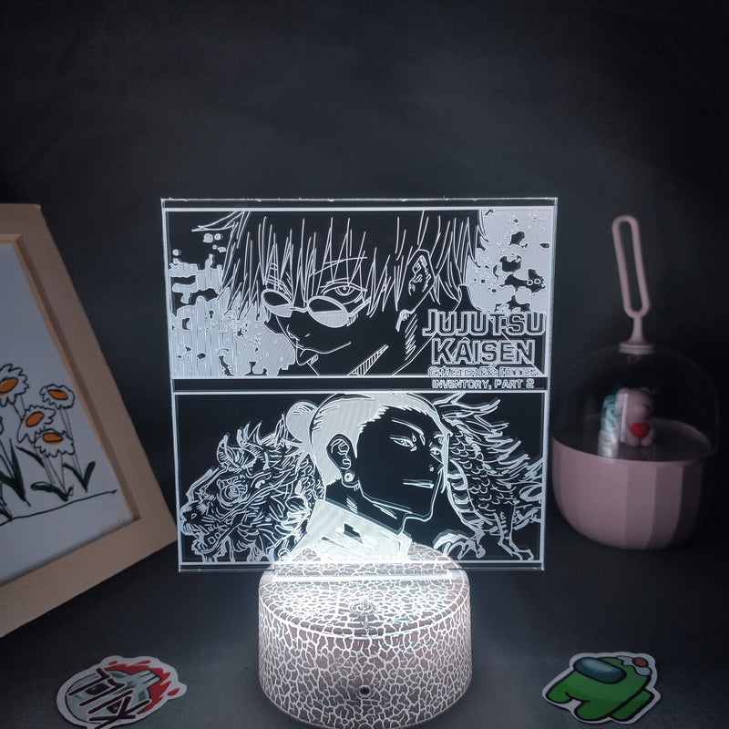 Anime Jujutsu Kaisen figura Inumaki Toge 3D LED Lava lámparas RGB luces de noche decoración de mesa de dormitorio cumpleaños Manga regalos para amigos