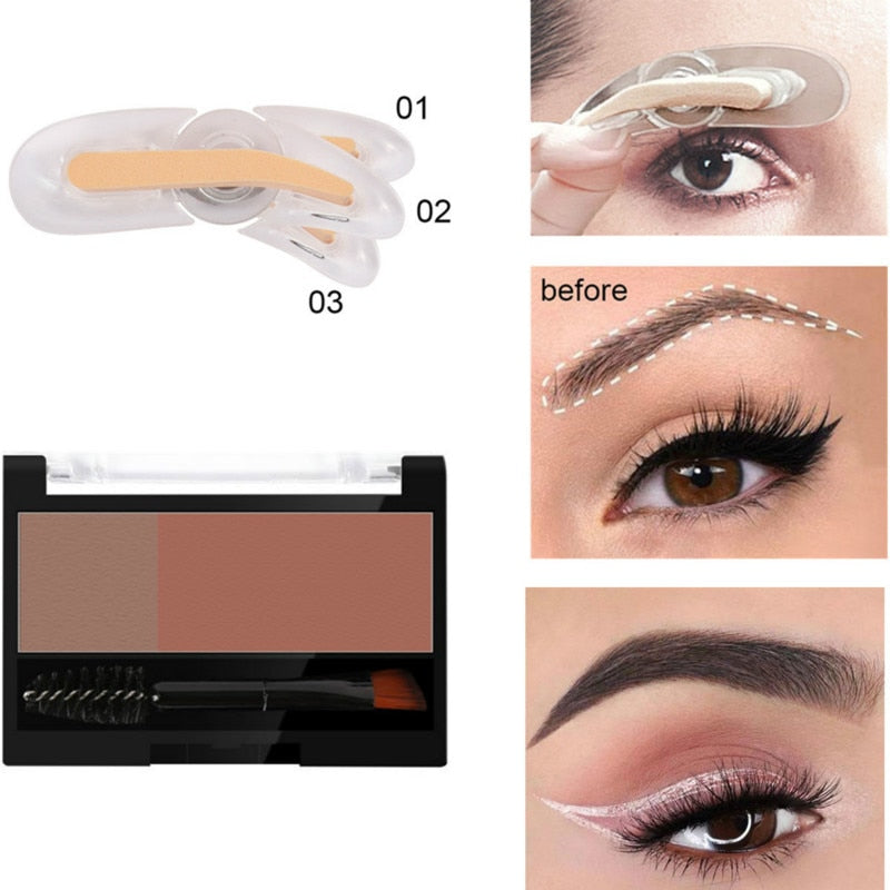 Adjustable Eyebrow Stamp Waterproof Long Lasting Eyebrow Cream Eye brow Enhancers Smooth Powder Palette Eye brow Pigment