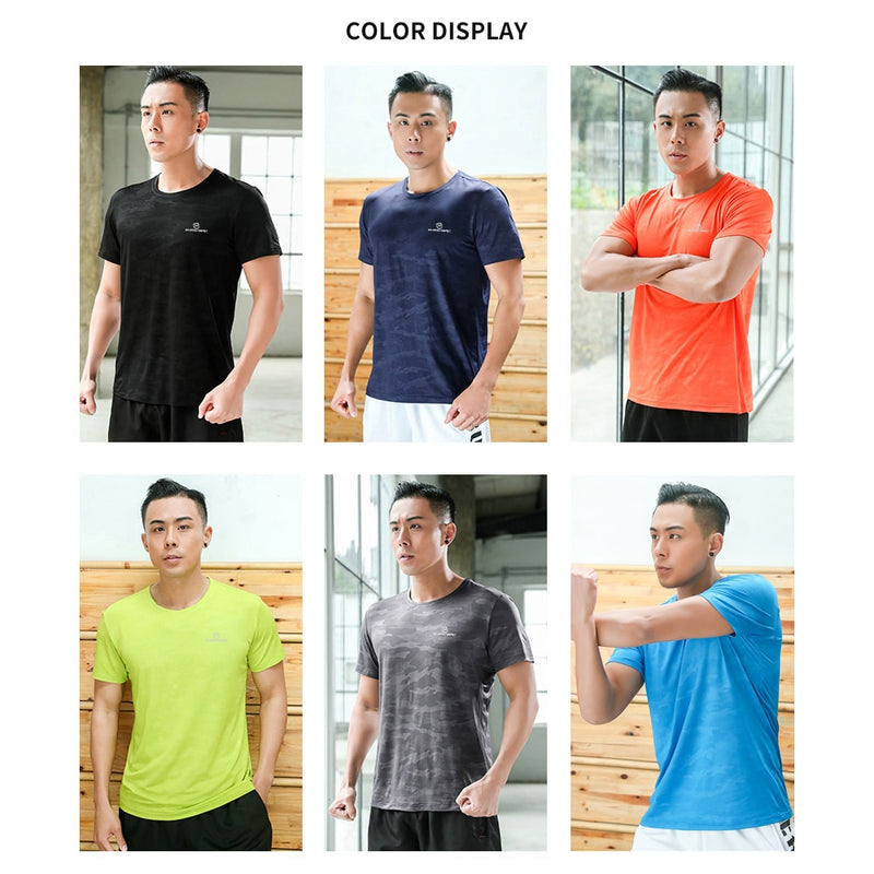 Camiseta QUESHARK de manga corta para hombre, camiseta deportiva para correr de secado rápido, camisetas holgadas transpirables, camisetas para Fitness, gimnasio, camisetas de entrenamiento, Jersey