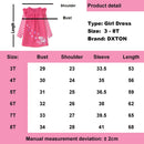 DXTON Winter Kids Dresses For Girls Flying Sleeve Unicorn Children Dress Star Stripe Toddler Cotton Clothing Causal Girls Dress