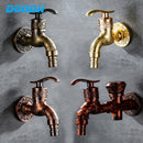 Doodii Carved Wall Mount Zinc Alloy Antique Bibcock Garden Wash Basin Faucet Decorative Outdoor Garden Mop Taps Torneira parede