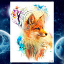 Pegatinas de tatuaje temporal de estilo veraniego, pluma de flor rosa para mujer, tatuajes falsos para hombre, tatuajes artísticos para brazo corporal, Lobo Tribal, León, Henna