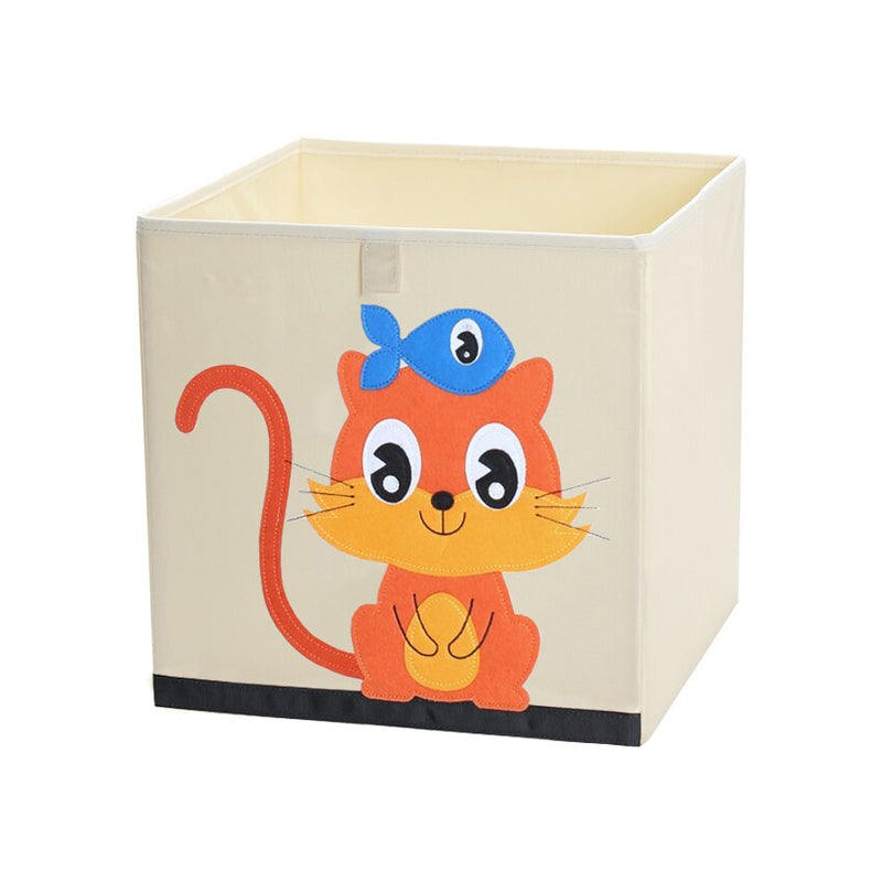 13 inch Foldable Embroidery Animal Cube Storage Box Oxford Fabric Kids Toys Organizers Bins Chest Organizer for Kids Nursery