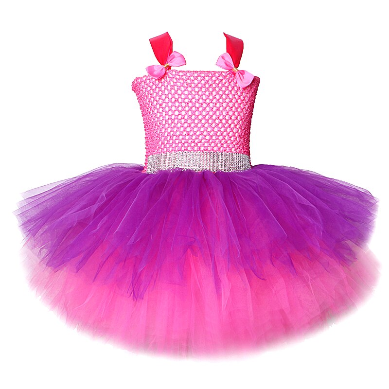 Disfraz de Lol Surprise de 3 capas esponjoso para niñas pequeñas, vestidos de princesa Cosplay con diadema de lazo grande, ropa para niñas